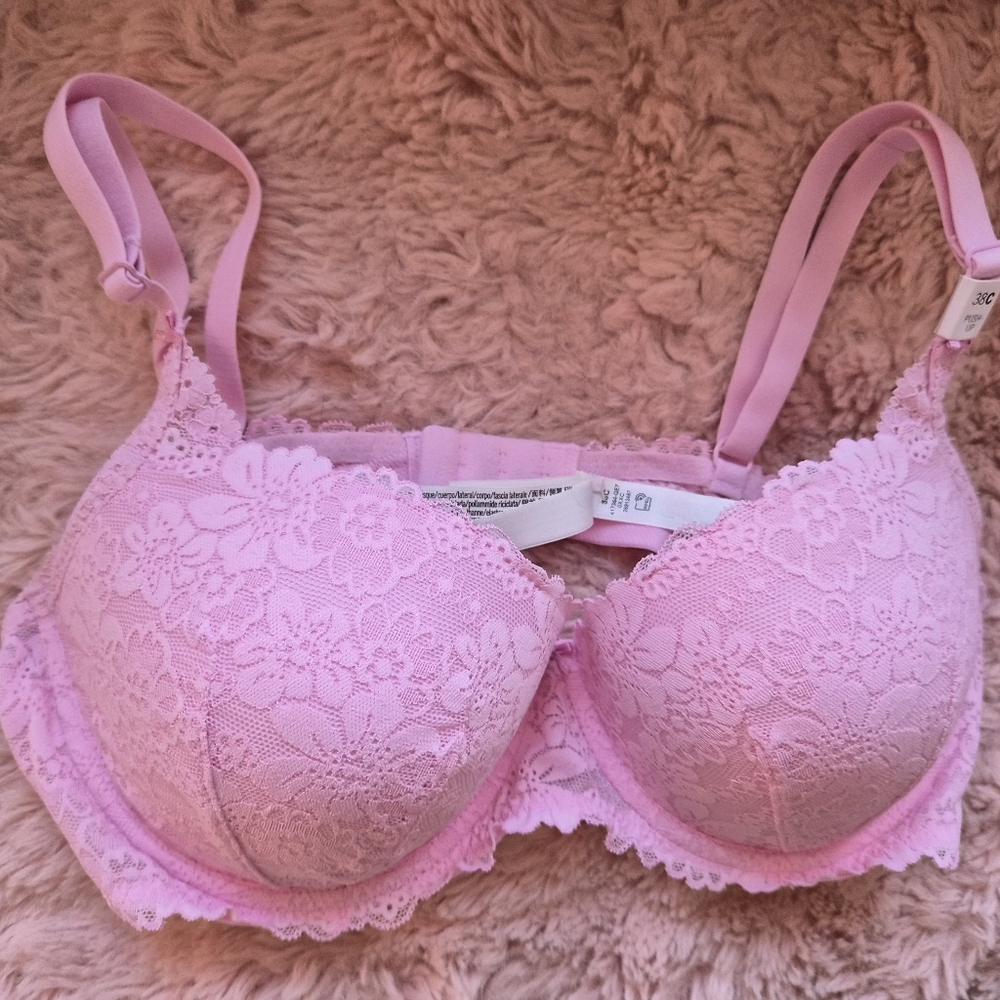 Victorias Secret Pink Women’s Lace Push-Up Bra - Pink